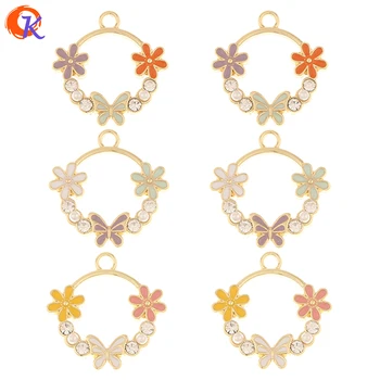 

Cordial Design 50Pcs 22*22MM Jewelry Accessories/Rhinestone Charms/Loop Shape/Paint Effect/Earring Findings/Hand Made/DIY Making