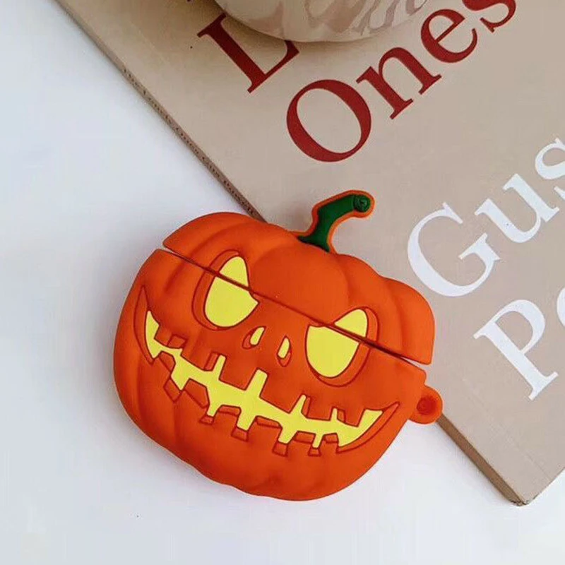

Halloween Pumpkin Silicone Protective Case For Airpods bluetooth Earphones Accessories Protective Case For Airpods Earphone