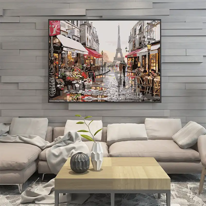 Sdoyuno Frame Diy Painting By Numbers Kits Paris Street Landscape Wall Art Canvas Pictures By Numbers Home Decor 40x50cm Paint By Number Aliexpress