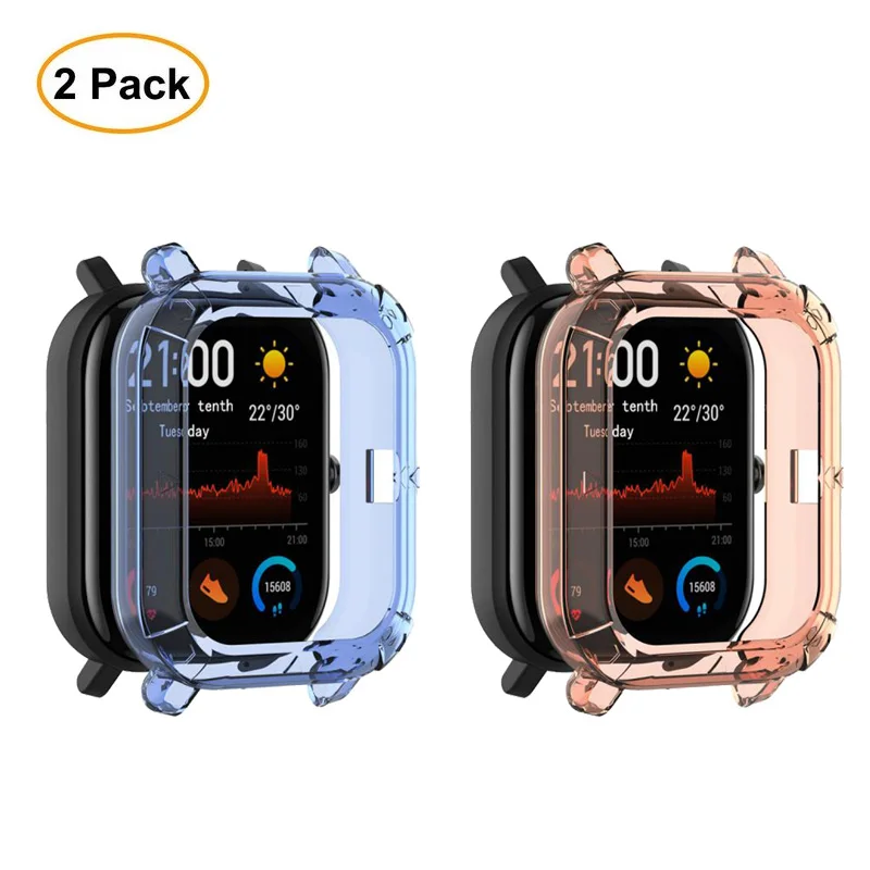2pcs 2 шт./упак. наручные часы, аксессуары для наручных часов Amazfit GTS чехол Обложка Смарт-часы ТПУ бампер протектор чехол для смарт-браслета Amazfit GTS Защитная крышка - Цвет: 2pcs