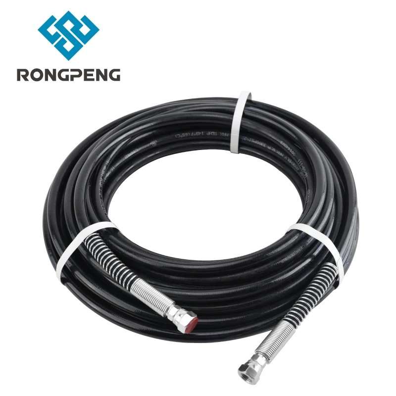 RONGPENG UL 3300PSI 7.6m Airless Paint Spray High Pressure Hose Tube Pipe For Paint Sprayer Gun 15m airless paint hose tube pipe 3000psi sprayer fiber for sprayer new dropship