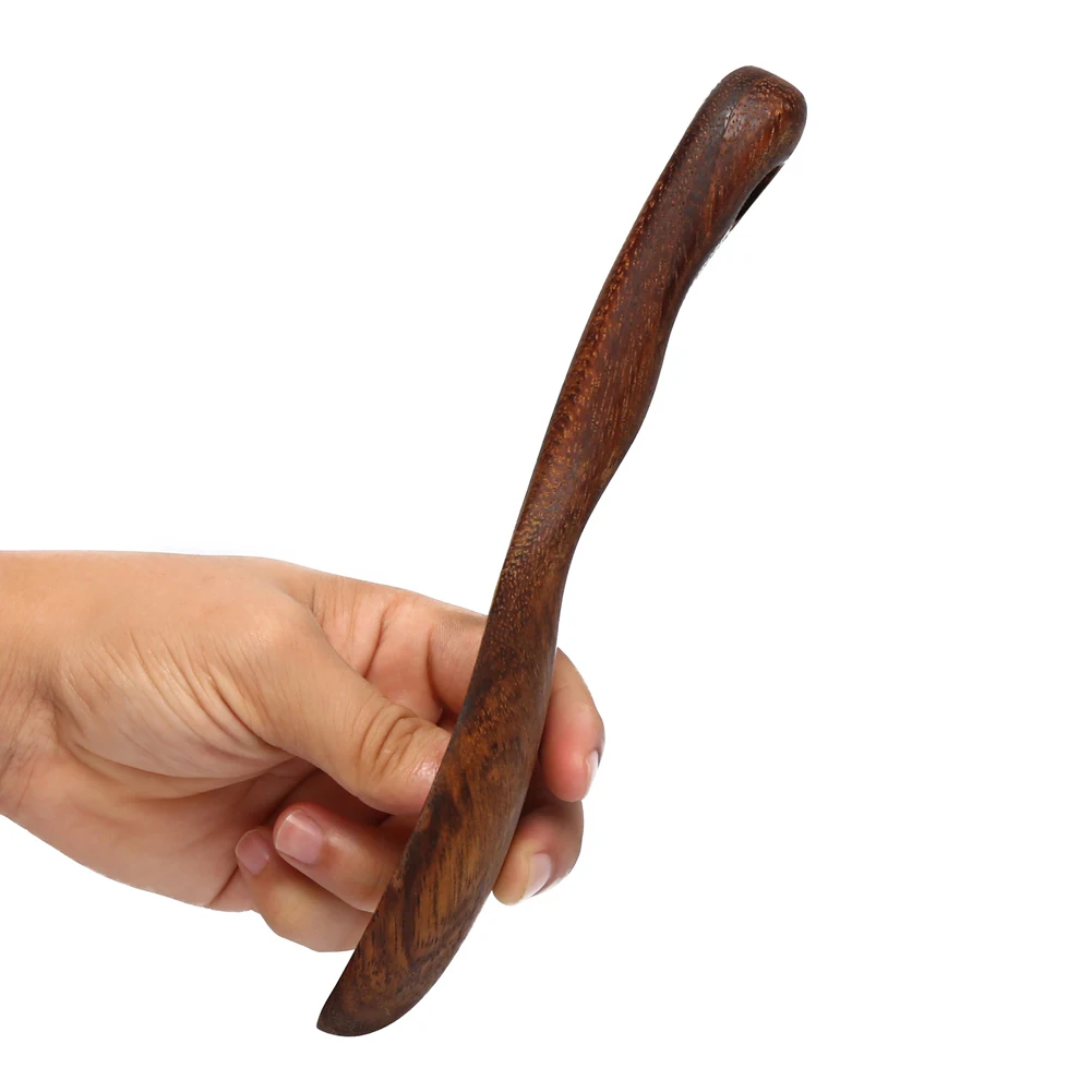 Tableware Long Handle Ice Cream Retro Salad Dessert Kitchen Tool Portable Rice Scoop Wooden Multifunctional Home Spoon Resuable