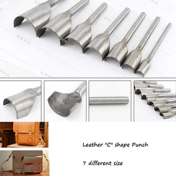 

diy Handmade Wallet Leather Bag Band End Cut Tool diameter 10/15/20/25/30/35/40mm semicircle leather Punch set