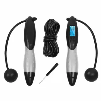 

Smart Electronic Counting Adult Fitness Skipping Rope High Definition Accurate Digital Display Anti-Slip Tpe Hand Grip 1 Set