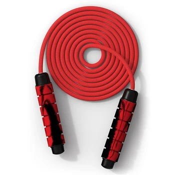 

7mm/9mm Weighted Skipping Adult Fitness Training Sponge Handle Bearing Jump Rope Lose Weight Exercise Equipment 3M Gray/Red