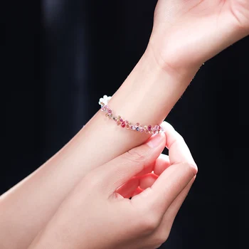 

DMCBS030 Colored sapphire bracelet female 18k gold handmade color treasure custom gift for girlfriend