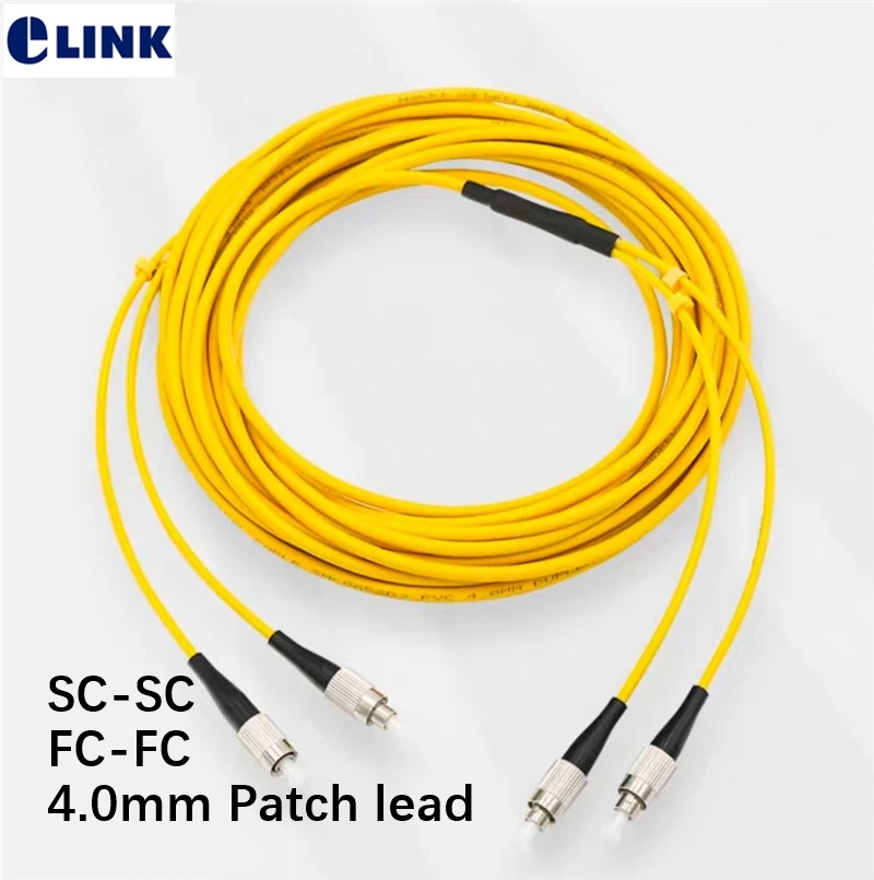 3m Fiber Optic Patch Cord Armored Duplex SC-SC FC-FC 2 Core Bold Cable FTTH jumper, SM, DX, 4.0mm, Painting Machine 4.0mm, 5