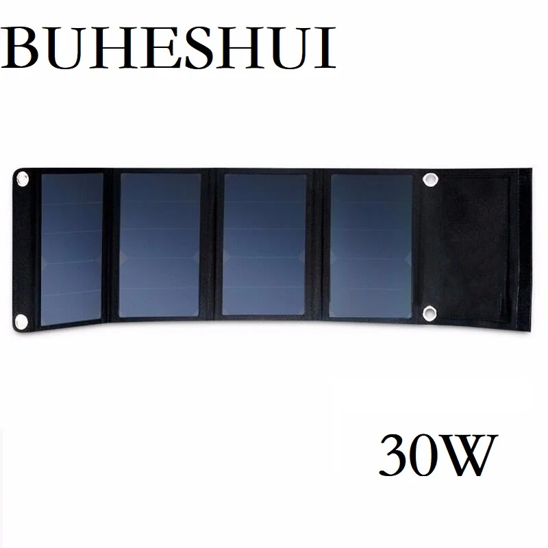 BUHESHUI 30 Вт 5 В солнечная панель зарядное устройство двойной USB Водонепроницаемый складной солнечные батареи для смартфонов планшеты Кемпинг