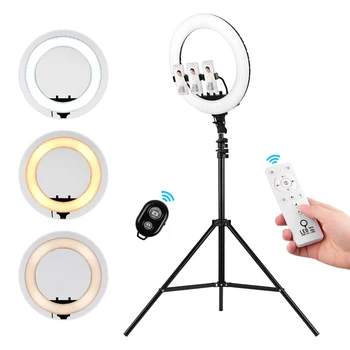 

Selfie Ring Light Video Light Kit with 18inch LED Ring Light Adjustable 2m Tripod Remote Control for Photogragphy Live Streaming