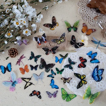 

Butterfly of specimen PET Transparent Bullet Journal Decorative Stationery Stickers Scrapbooking DIY Diary Album Stick Lable