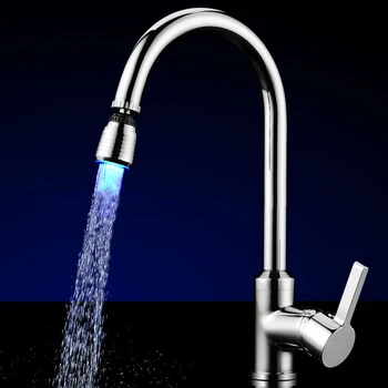 

360 Degree Rotation Kitchen Faucet Temperature Sensor Light Water Tap Single/Colored For Kitchen Bathroom LED Faucet Sprayer