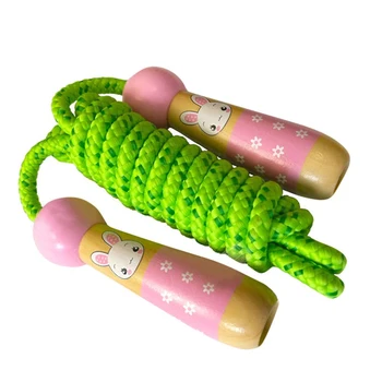 

Children Kids Workout Wooden Handle Exercise School Cartoon Animals Home Adjustable Fitness Skipping Rope Indoor Sports Students
