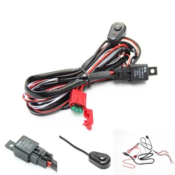 

12V 4.5A Car Cable Wiring Harness Kit for LED Light Bar Fog Lamp Automobile with ON/OFF Switch Relay Blade Fuse