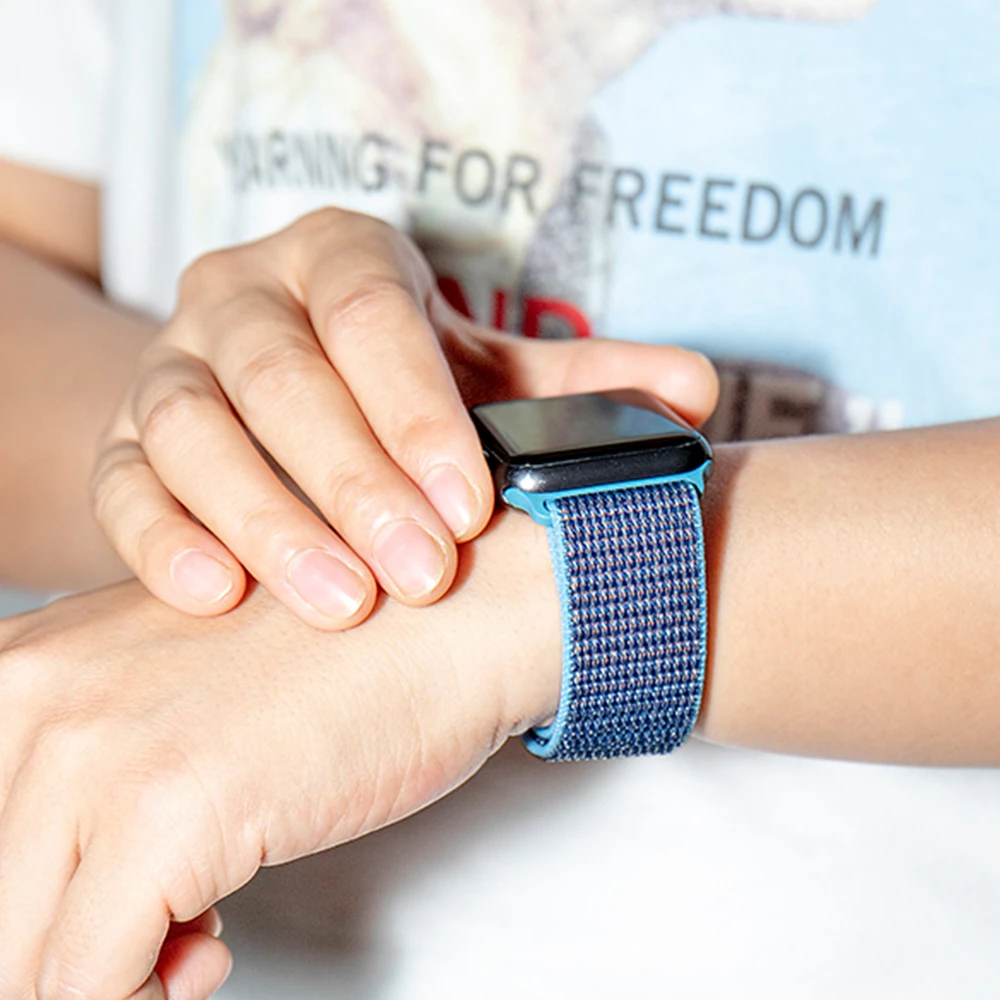 Высококачественный нейлоновый спортивный ремешок для Apple Watch, ремешок 44 мм, серия 5, 4, 3, 2, 1, дышащий тканый ремешок 42 мм, iwatch 40 мм, 38 мм