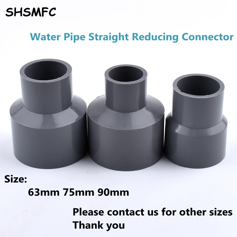 1Pcs 63mm 75mm 90mm PVC Straight Reducing Connectors Water Pipe Garden Irrigation Water Pipe Connector Aquarium Adapte