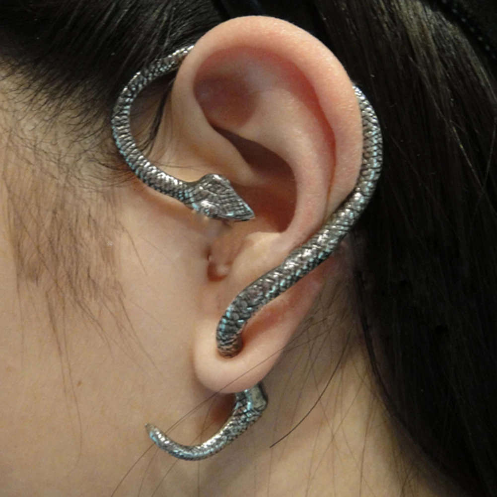 

1Pcs Retro Vintage Gothic Rock Punk Snake Shape Ear Cuff Earring Earrings for Women Men Ear Clip Cartilage Piercing Jewelry