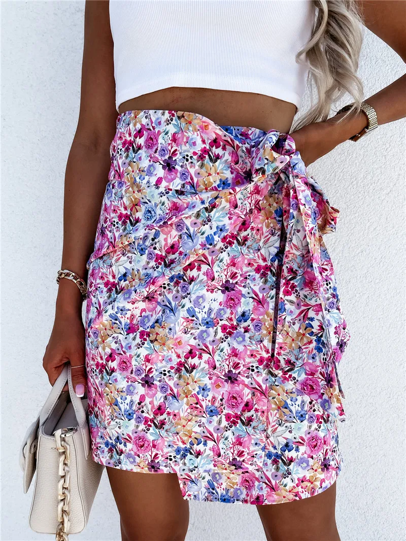 Set For Vacation Floral Wrap Skirt