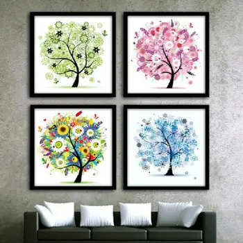 

5D DIY Landscape Pantings New Fashion Full Diamond Painting Four Seasons Stitch Art Kit Home Wall Decoration Trees Pattern Decor
