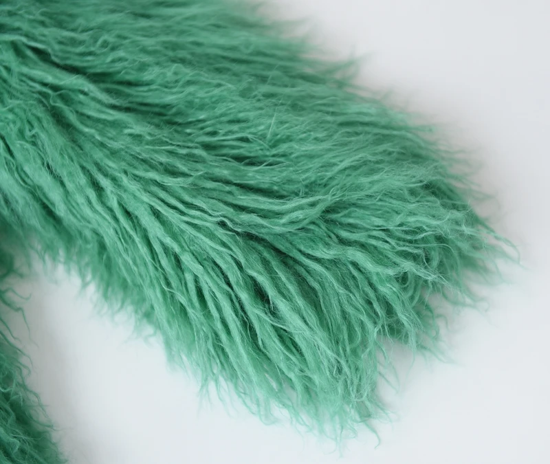 Шикарное уличное зеленое пальто из искусственного меха для девочек, зимняя модная женская пушистая длинная куртка из искусственного овечьего меха, пальто, верхняя одежда в стиле Харадзюку, панк