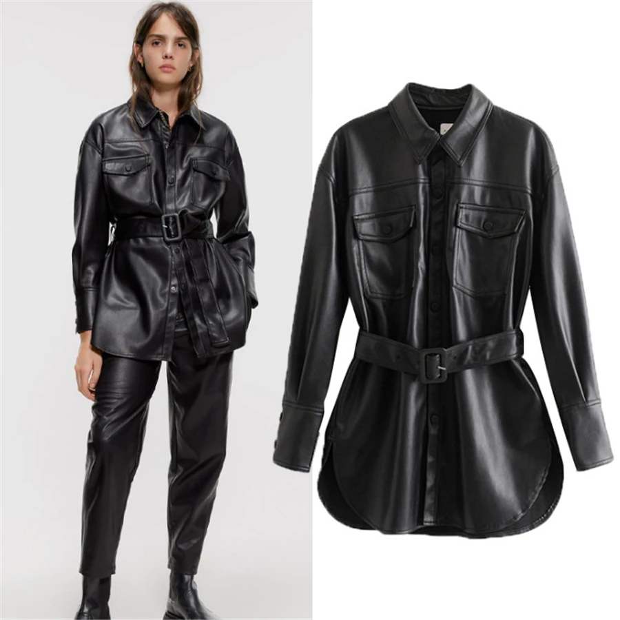 LA CISNE Autumn/Winter Women's Dress PU Leather