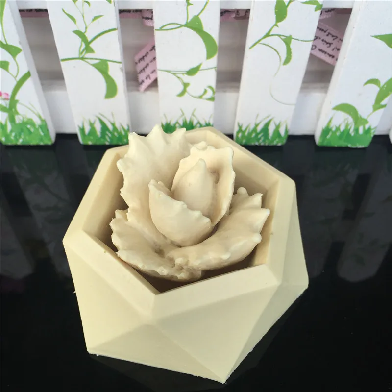 

Polymer Cake Molds Designer DIY Multi Hexagonal Flowerpot Cactus Pot Aromatherapy Plaster Concrete Mold