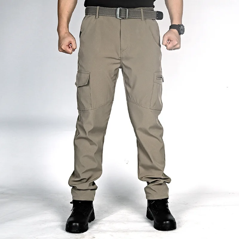 2024 Men's Tactical Casual Pants Thin Breathable Summer Casual Long Trouser Male Slim Waterproof Quick Dry Pocket Cargo Pants 4