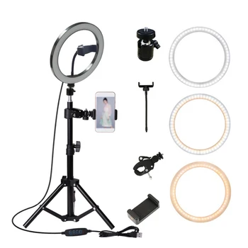 

10inch LED Ring Light Photographic Selfie Ring Lighting With Stand For Smartphone Youtube Makeup Video Studio Tripod Ring Lights