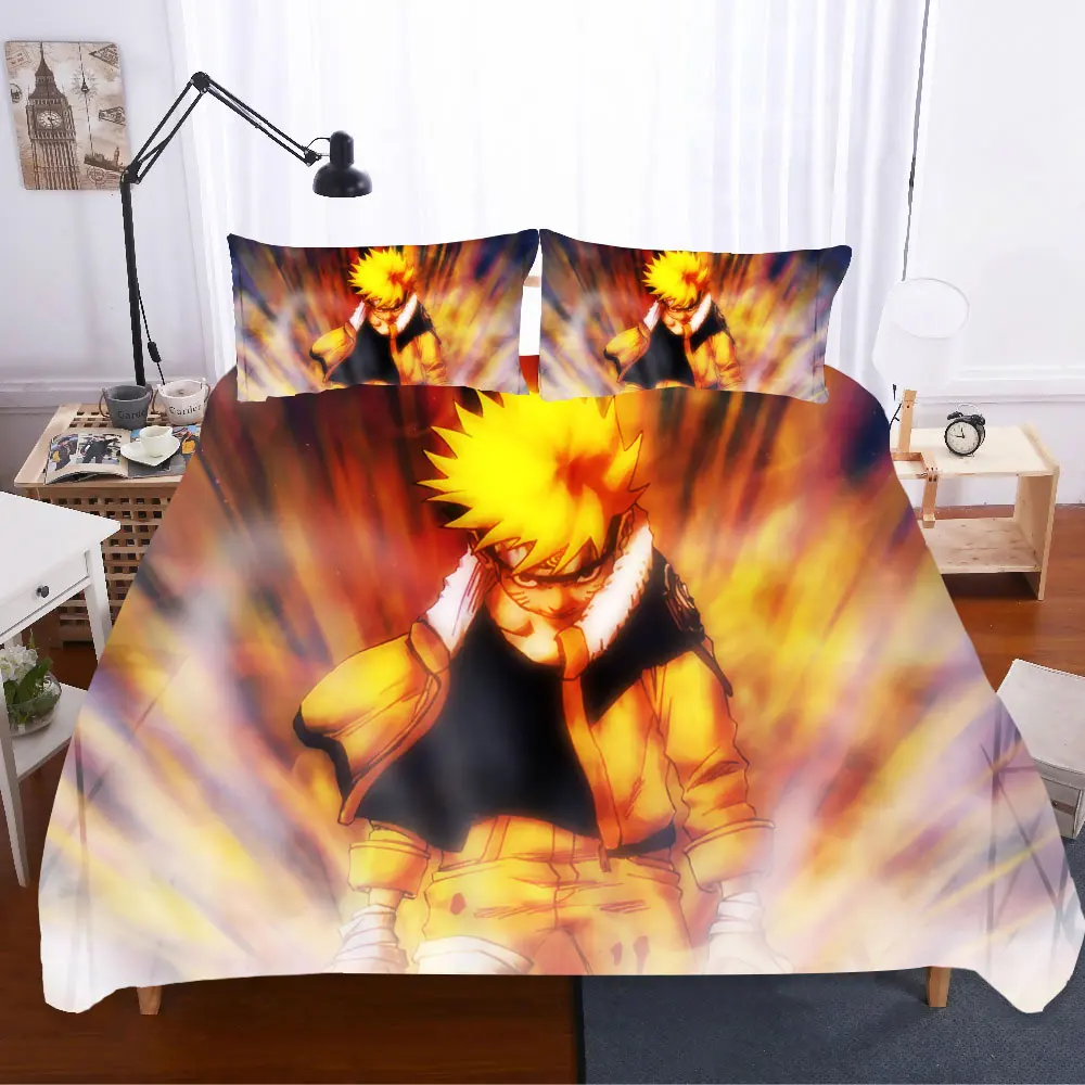 

Home Textiles Bed Linen Printed NARUTO Ropa De Cama Kid Sabanas 3d King Size Bedding Set Nevresim Takimlari Cat Bed Linen Poplin