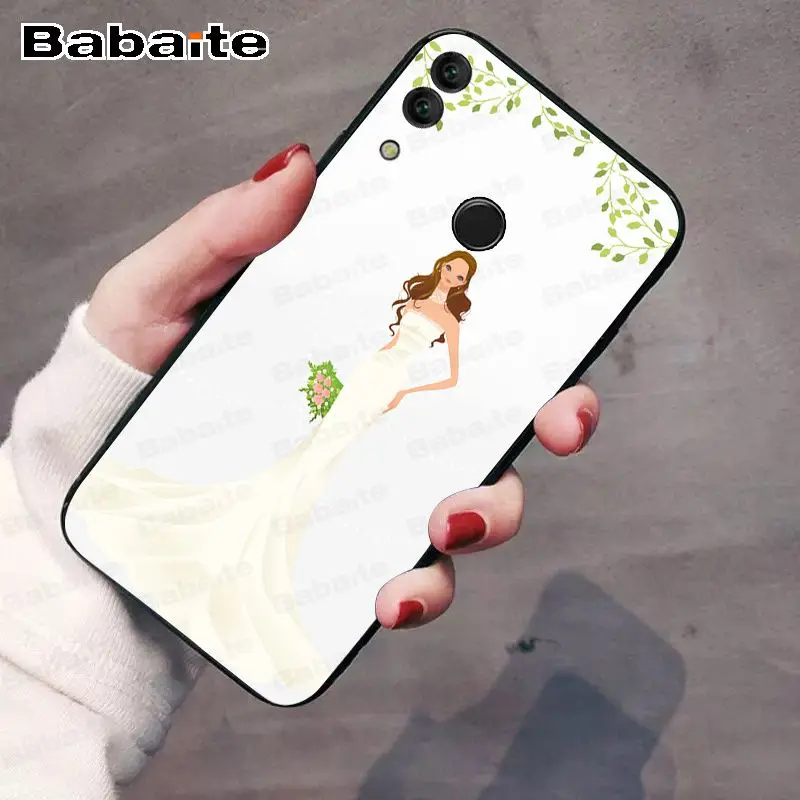Tritone untuk Kehormatan 8x Pernikahan Gaun Gadis Bunga Lembut untuk Huawei Honor 8x Y6 Y7 Y9 P20pro P30pro p20lite Kasus Ponsel