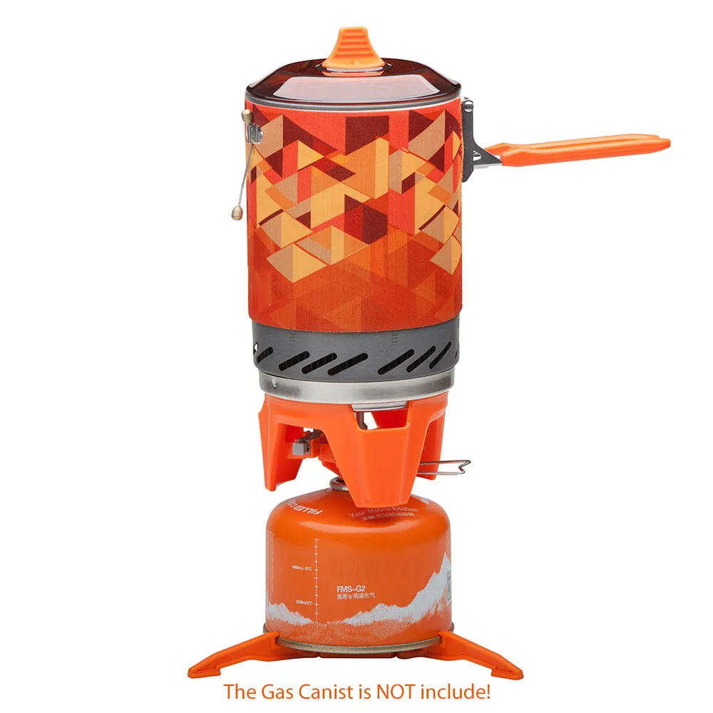 

1500w Camping Gas Stove Burners Cooking W/ Heat Exchanger Pot Outdoor Hiking