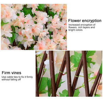 

Expandable Trellis Privacy Screen Indoor Garden Screening Easy Install Home Balconies Backyard Fence Artificial Flower Leaves
