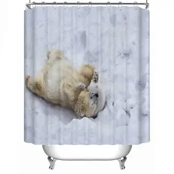 

Polar Bear with cub Durable Shower Curtain,Mother okjeff,71''L x 71''W