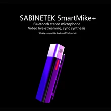 SABINETEK SmartMike+ Wireless Bluetooth Vlog Radio Microphone Real-time Mic Noise Reduction Video for Smartphone Camera Vlogger