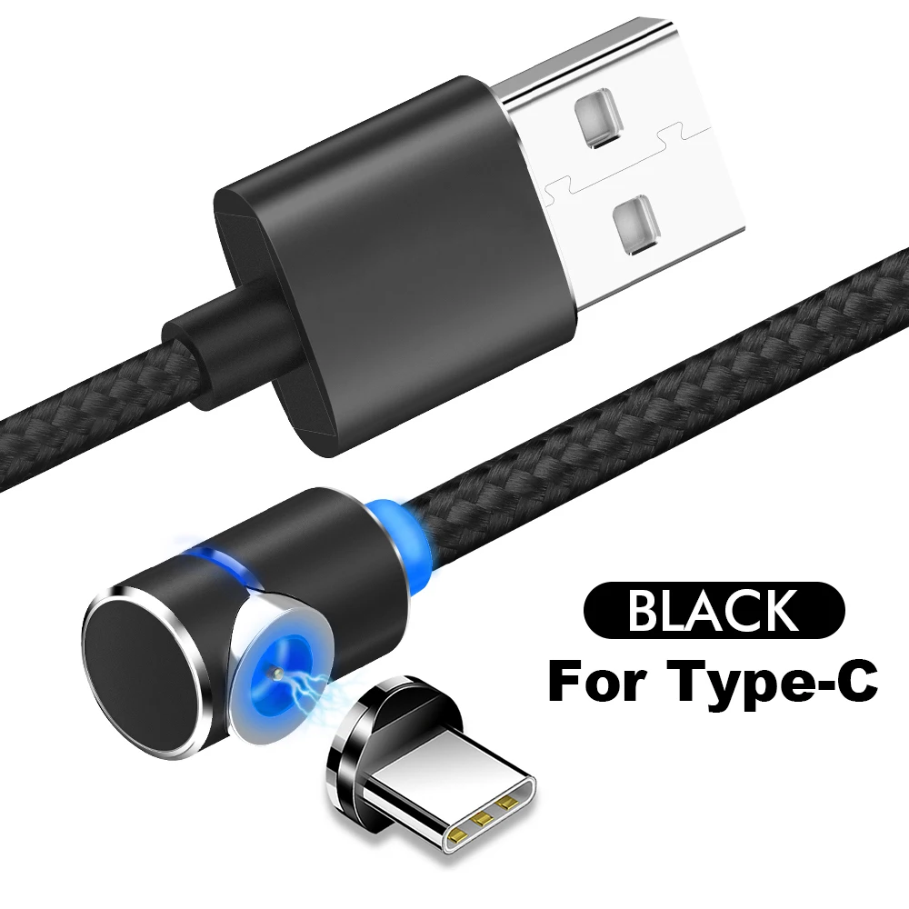 Магнитный кабель для samsung A50 A30 Quick Charge все микро-usb для устройств на аndroid type C магнит телефон строка данных для Redmi; Huawei samsung шнур - Цвет: Type C Black