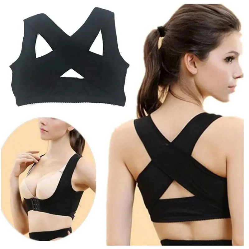 Black Пояс для поддержки спины, Женский Корректор осанки, корсет для плеч, поддержка боли в спине - Цвет: Black