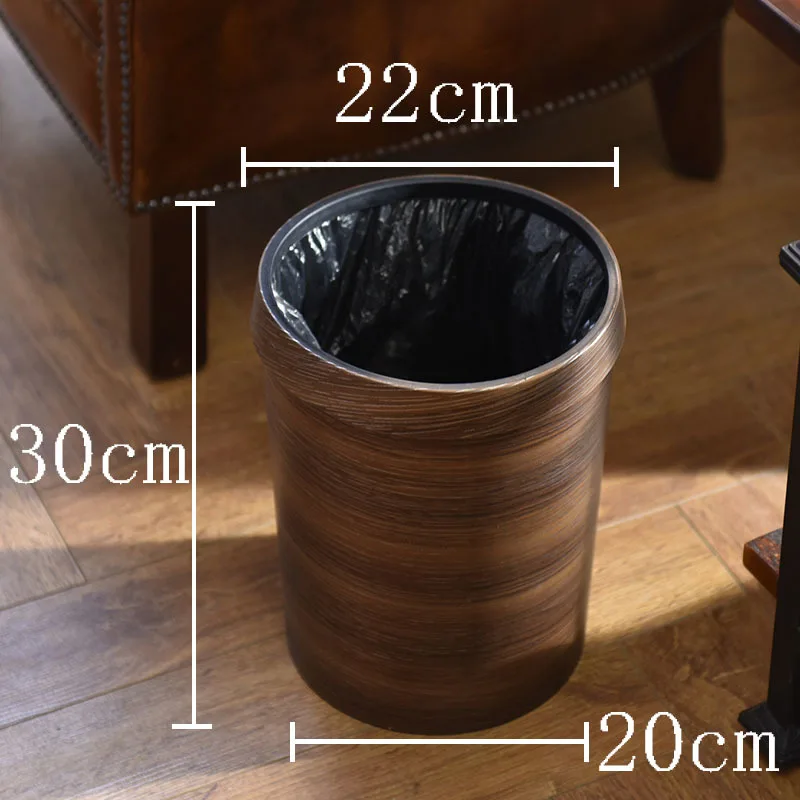 Ретро дерево зерна мусорная корзина Бытовая творческая гостиная кухня туалетная бумага корзина пластик с нажимным кольцом