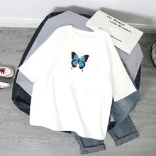 Special Offers T Shirt Women Butterfly Print Tshirt Fashion Summer Oversized Casual Short Sleeve Tee Shirt Graphic Tops Female T-shirt Clothes
