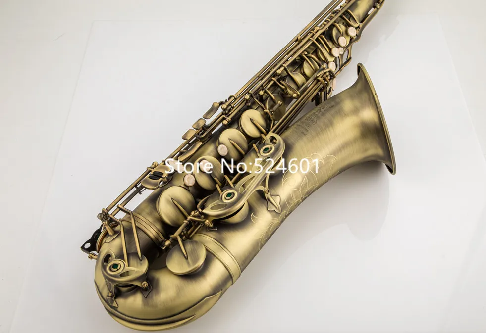 Tenor Saxophone Bb Tune Antique Copper Shell Decoration Professional Musical Instrument With Case Accessories