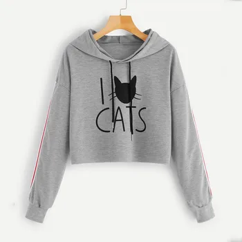 

autumn Women Hoodies Casual Sweatshirt Winter Ladies lovely Cat print Jumper Pullover Tops oversized hoodie moletom
