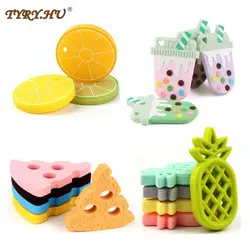 TYRY.HU 1pcs Baby Fruit Silicone Teethers Milk Ice Cream Lemon Baby Teething Product Accessories For Pacifier Chains BPA Free