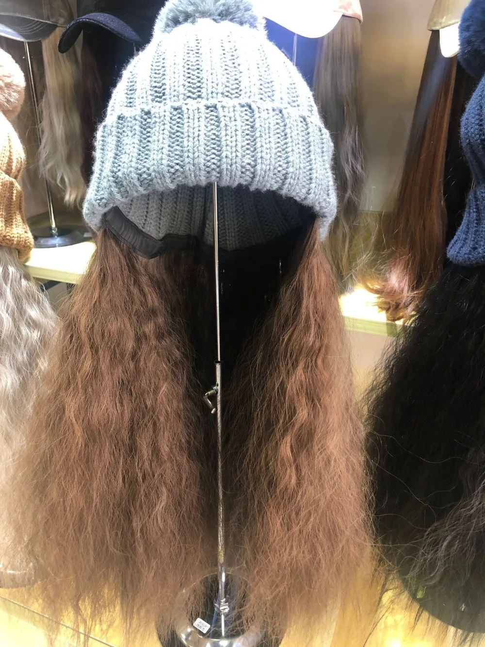 01912-shi модный кудрявый парик леди Skullies Beanies шапка женская шляпа для отдыха на открытом воздухе