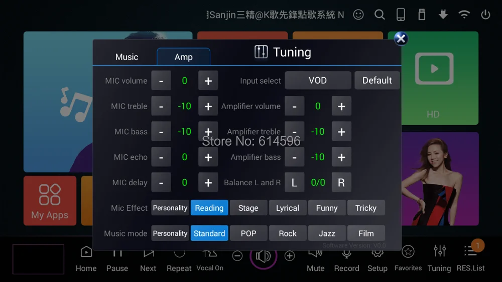 Karaoke System Jukebox Machine KTV HDD Player (include18.5' Touch Screen+ 2Wireless UHF Karaoke Microphone+Amplifiler/Mixer In1