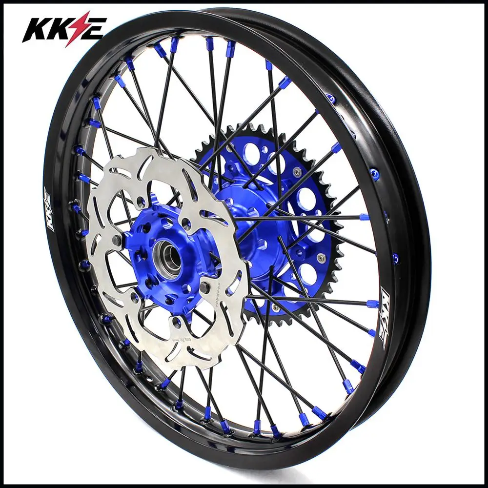 Набор колес KKE 2" 19" MX Dirtbike для YAMAHA YZ125 YZ250 1999- YZ250F 2001- YZ450F 2003- синие ниппельные диски