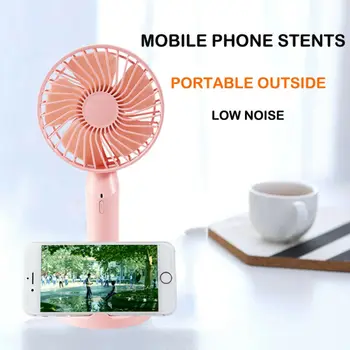 

2 in 1 Portable Mini USB Cooling Fan With Phone Stand Desktop Handheld Quiet Cooler Table Air Conditioner Removable Base