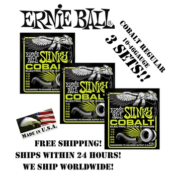 

3 Packs! Ernie Ball Cobalt Regular 2721 Electric Guitar Strings Slinky Set, 010-.046