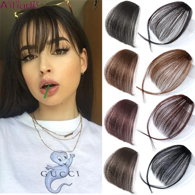 Ailiade Women Clip In Hair Bangs Hairpiece Synthetic Fake Hair Piece Clip  In Hair Extensions Front Neat Air Bangs Fringe Bangs - Synthetic Bangs(for  White) - AliExpress