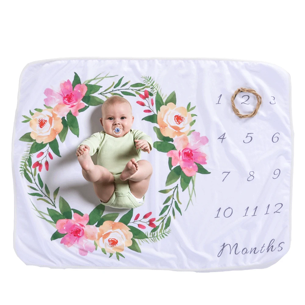 Одеяло для новорожденного пеленать белье для коляски обертывание полотно для фотографического фона ежемесячный рост номер фотографии реквизит ковер - Color: Type 12