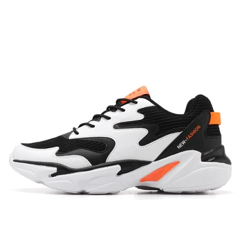 

Stylish Designer Casual Shoes Men Sneakers Black White Walking Footwear Breathable Mesh Sneakers Men Running Shoes Plus Size 46