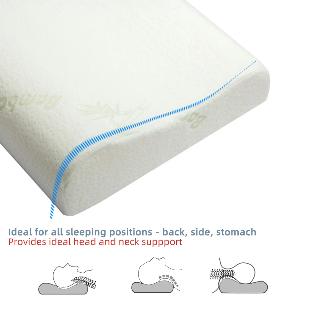 Hoomall 1/2pc Memory Foam Бамбуковое Волокно подушка из пены с эффектом памяти постельные принадлежности подушка для шеи защиты медленный отскок здоровье и затылочная Шейная