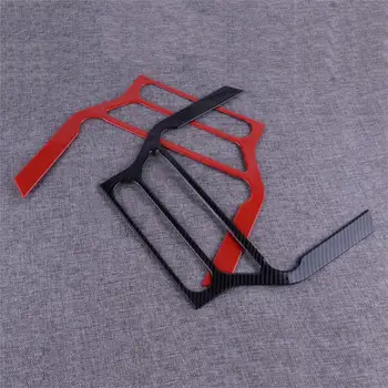 

Carbon Fiber Red Interior Dash Board Navigation GPS Panel Decorative Cover Trim Frame Fit for Ford Mustang 2015-2018